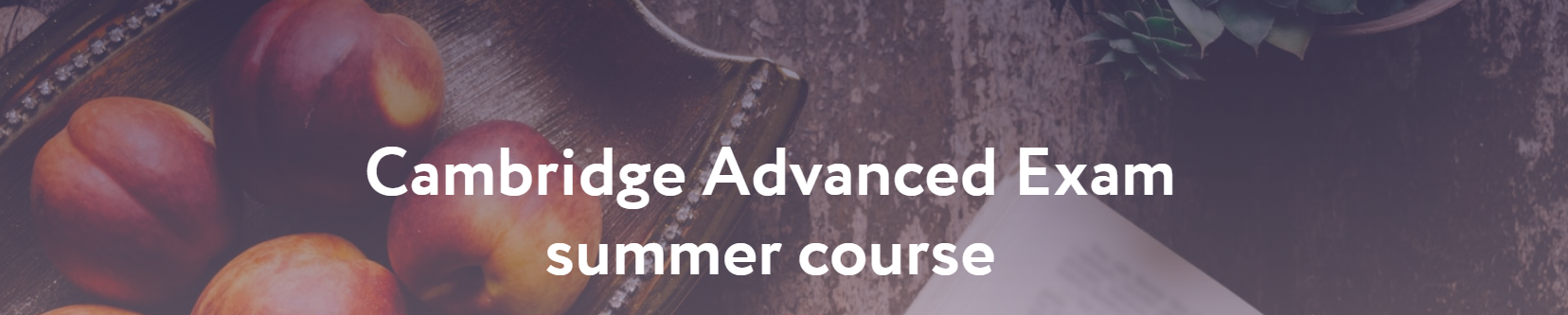 Summer course for Cambridge Advanced